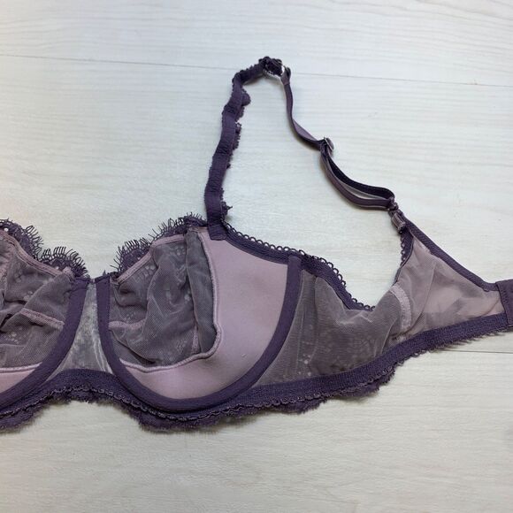 Victoria Secret Dream Angels Push Up Without Padding Bra Purple Lace Size 36 D - Picture 4 of 7